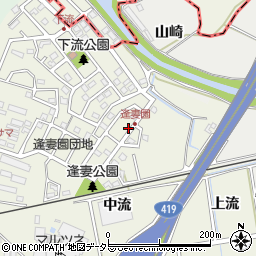 愛知県知立市牛田町中流周辺の地図