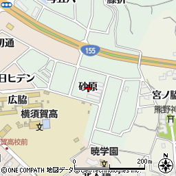 愛知県東海市大田町砂原周辺の地図