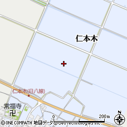 滋賀県日野町（蒲生郡）仁本木周辺の地図