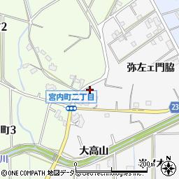 愛知県大府市吉田町大高山西周辺の地図