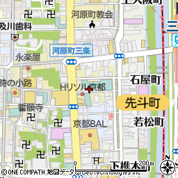 bar moon walk 京都河原町店周辺の地図