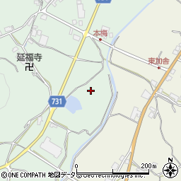 京都府亀岡市本梅町西加舎場部周辺の地図