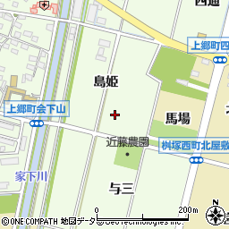 愛知県豊田市上郷町島姫周辺の地図