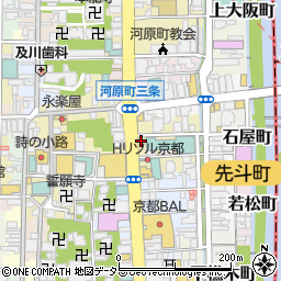 カレーハウスＣｏＣｏ壱番屋中京区河原町三条店周辺の地図