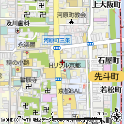 カレーハウスＣｏＣｏ壱番屋中京区河原町三条店周辺の地図