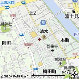 静岡県静岡市清水区梅田町1-9周辺の地図