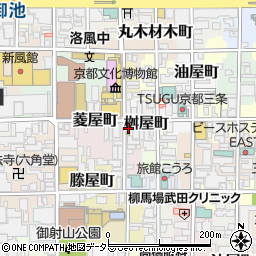 ファミリーマート京都三条高倉店周辺の地図