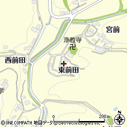 愛知県岡崎市恵田町東前田周辺の地図