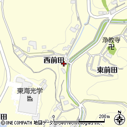 愛知県岡崎市恵田町西前田周辺の地図