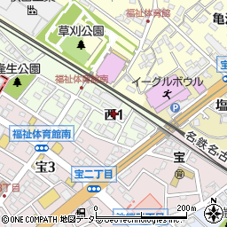 愛知県知立市西1丁目周辺の地図