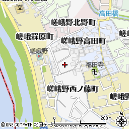 京都府京都市右京区嵯峨野西ノ藤町周辺の地図