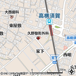 愛知県東海市高横須賀町（家下）周辺の地図