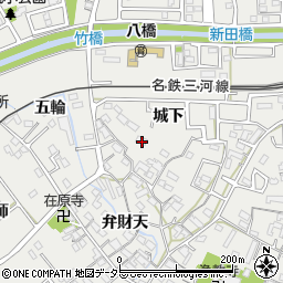 愛知県知立市八橋町城下周辺の地図