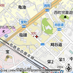 愛知県知立市宝町周辺の地図