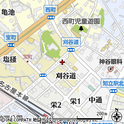 愛知県知立市宝町刈谷道周辺の地図