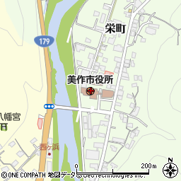 岡山県美作市周辺の地図