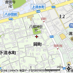 静岡県静岡市清水区岡町周辺の地図