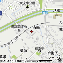 愛知県知立市八橋町五輪23周辺の地図