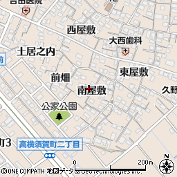 愛知県東海市高横須賀町南屋敷周辺の地図