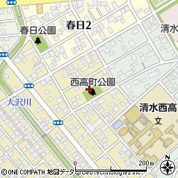 静岡県静岡市清水区西高町6周辺の地図