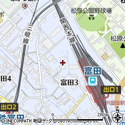 ポレスター富田駅前周辺の地図