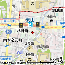 京都府京都市東山区土居之内町周辺の地図