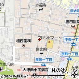 滋賀県大津市長等周辺の地図