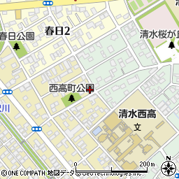 静岡県静岡市清水区西高町6-5周辺の地図