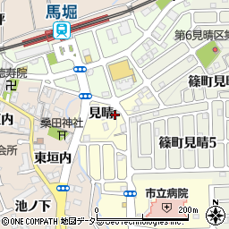 京都府亀岡市篠町篠見晴周辺の地図