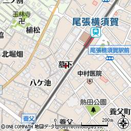 愛知県東海市養父町墓下周辺の地図
