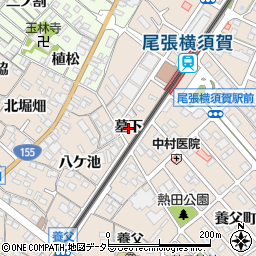 愛知県東海市養父町（墓下）周辺の地図