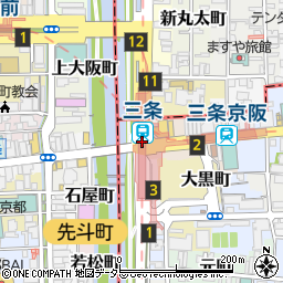 京都銀行エキバンク京阪三条駅 ＡＴＭ周辺の地図