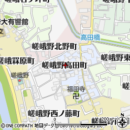 京都府京都市右京区嵯峨野高田町34周辺の地図