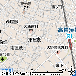 愛知県東海市高横須賀町（東屋敷）周辺の地図
