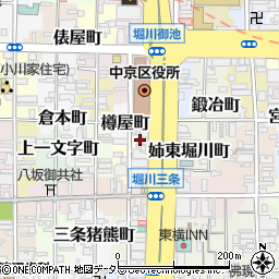 京都府京都市中京区上八文字町周辺の地図