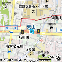 京都府京都市東山区大井手町周辺の地図