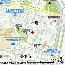 愛知県豊田市上郷町市場周辺の地図