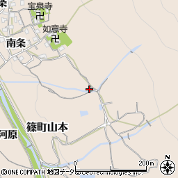 京都府亀岡市篠町山本南垣内周辺の地図