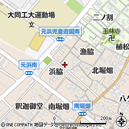 愛知県東海市養父町浜脇周辺の地図