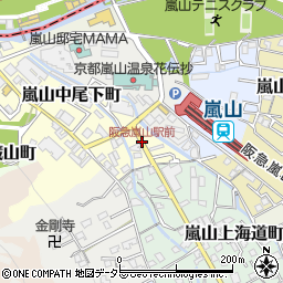 阪急嵐山駅前周辺の地図
