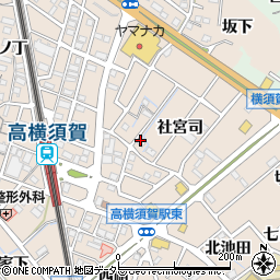 愛知県東海市高横須賀町社宮司周辺の地図