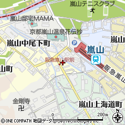 ブーブーパーク阪急嵐山駅西駐車場周辺の地図