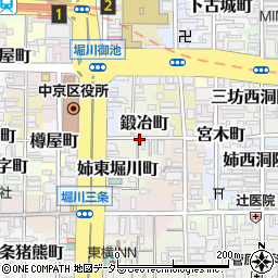 〒604-8267 京都府京都市中京区鍛冶町の地図
