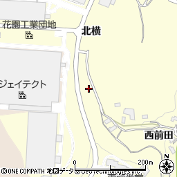 愛知県岡崎市恵田町南横周辺の地図