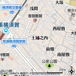 愛知県東海市高横須賀町（土居之内）周辺の地図