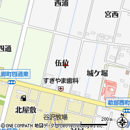 愛知県豊田市畝部西町（伍位）周辺の地図