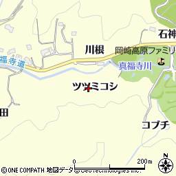 愛知県岡崎市駒立町ツツミコシ周辺の地図