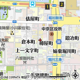 京都府京都市中京区三坊猪熊町南組周辺の地図