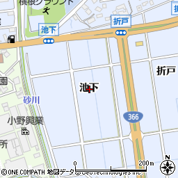 愛知県大府市横根町池下周辺の地図