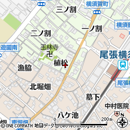 愛知県東海市横須賀町植松周辺の地図